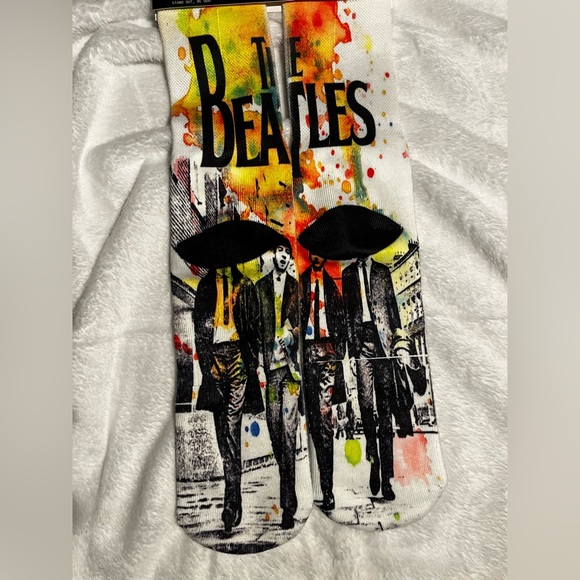 All natural 'Beatles' 100% cotton Unisex socks one size fits all 6-13 - Picture 2 of 2